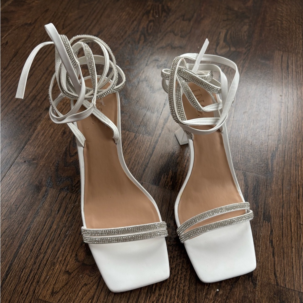 Elegant White Strappy Heels